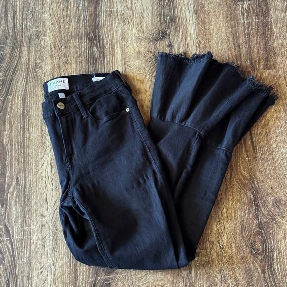 Frame Black Denim Flare Skinny Jeans Size 26 - Picture 3 of 9